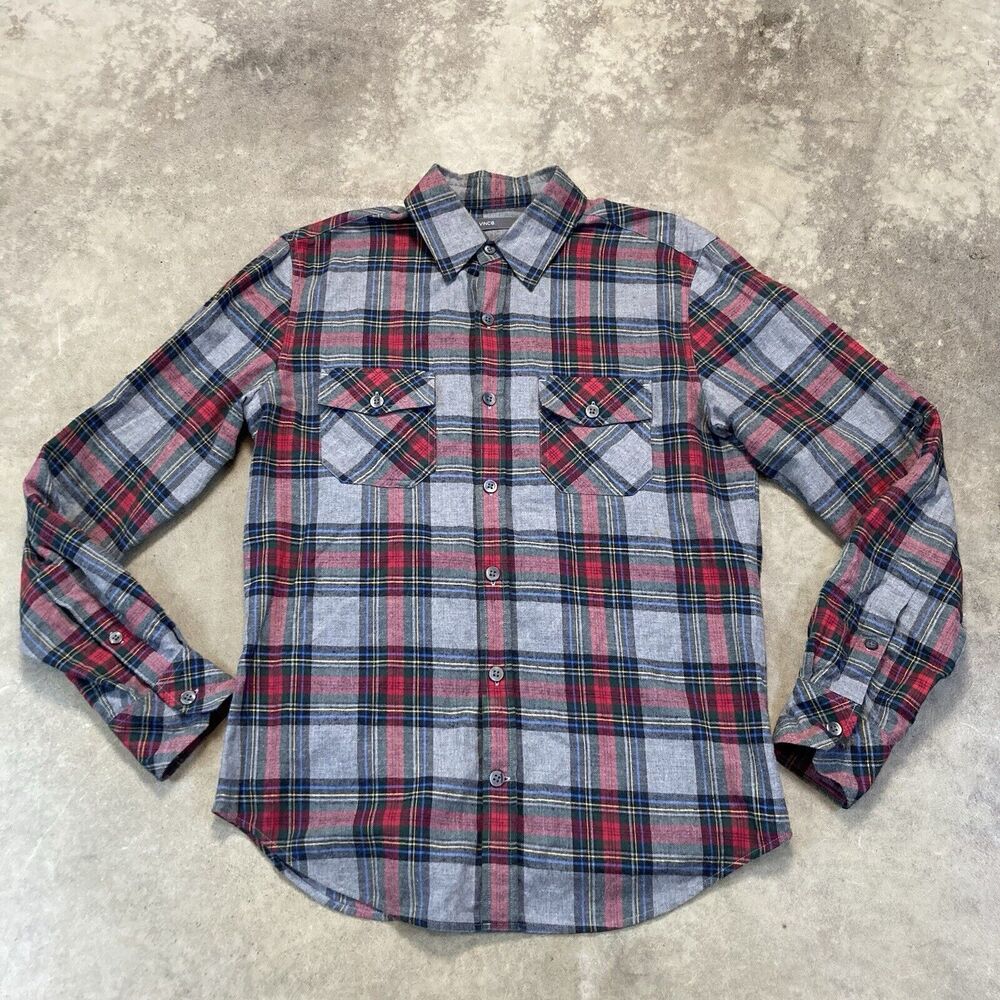 Vince Shirt Mens Small Plaid Button Down Casual Cotton Preppy Long Sleeve